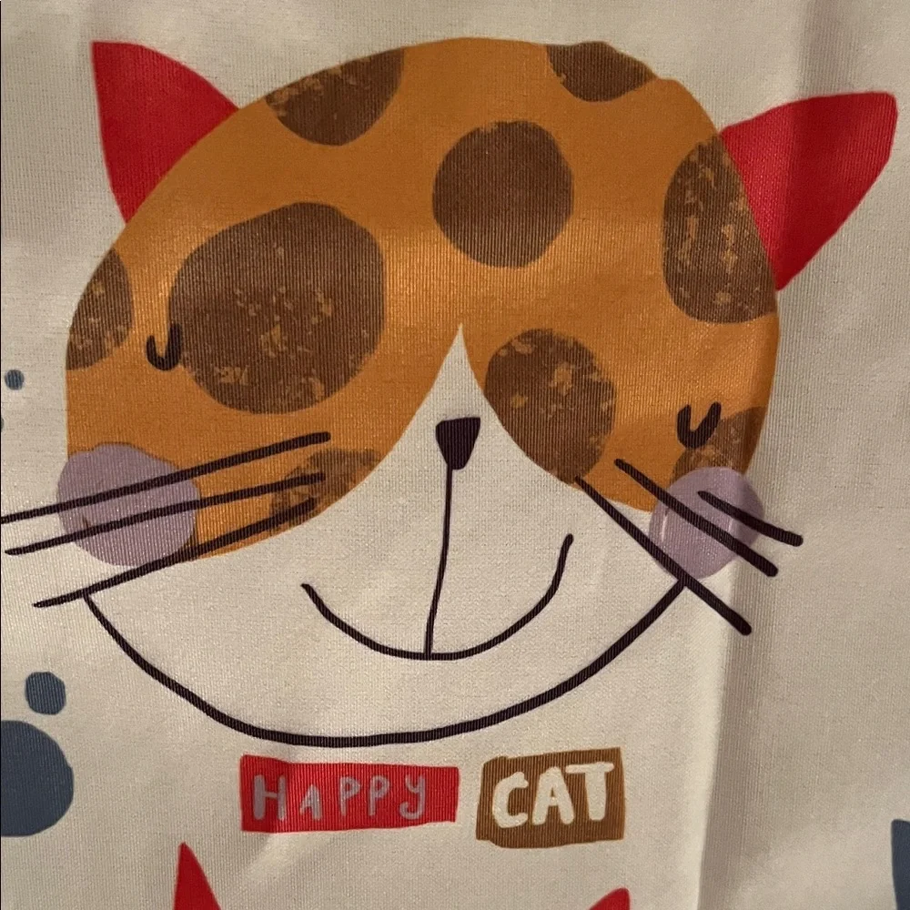 Colorful Cat Print Shower Curtain